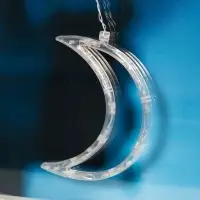 Гирлянда &laquo;Бахрома&raquo; 2.7&times;0.9 м с насадками &laquo;Месяц&raquo;, IP20, прозрачная нить, 138 LED, свечение мульти, 8 режимов, 220 В