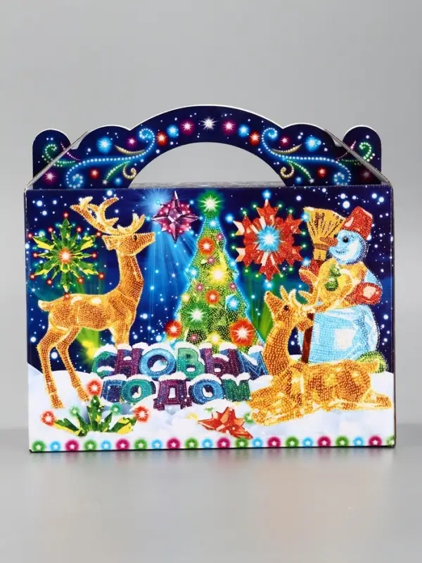 Подарочная новогодняя коробка «Неон», для сладких подарков, 25×12×24 см Подарочная новогодняя коробка «Неон», для сладких подарков, 25×12×24 см