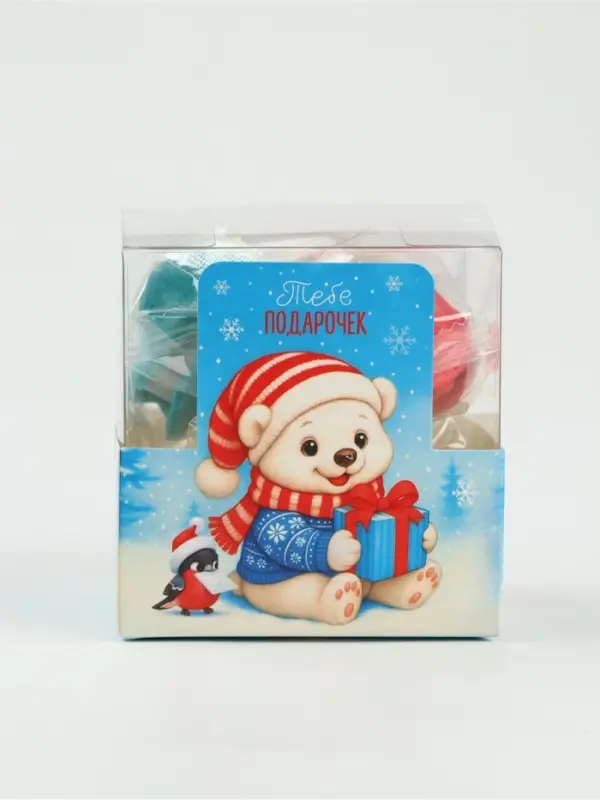 Печенье с предсказанием цветное в PVC-коробке Печенье с предсказанием цветное в PVC-коробке "Счастливого года", 4 шт