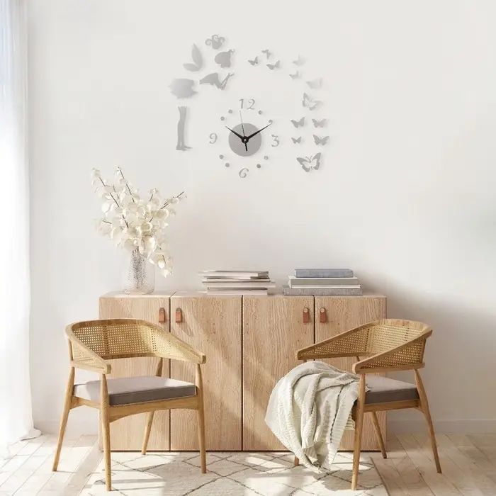 Часы настенные интерьерные &laquo;Фея с бабочками&raquo;, детские, 3D, наклейка, 60&times;60 см, акрил