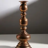 Металлический подсвечник на 1 свечу &laquo;Эрмете&raquo;, состаренная бронза, 13.5&times;13.5&times;36.5 см