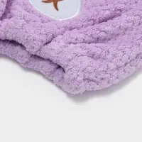 Чалма для сушки волос Доляна &laquo;Медвежонок&raquo;, микрофибра, фиолетовая