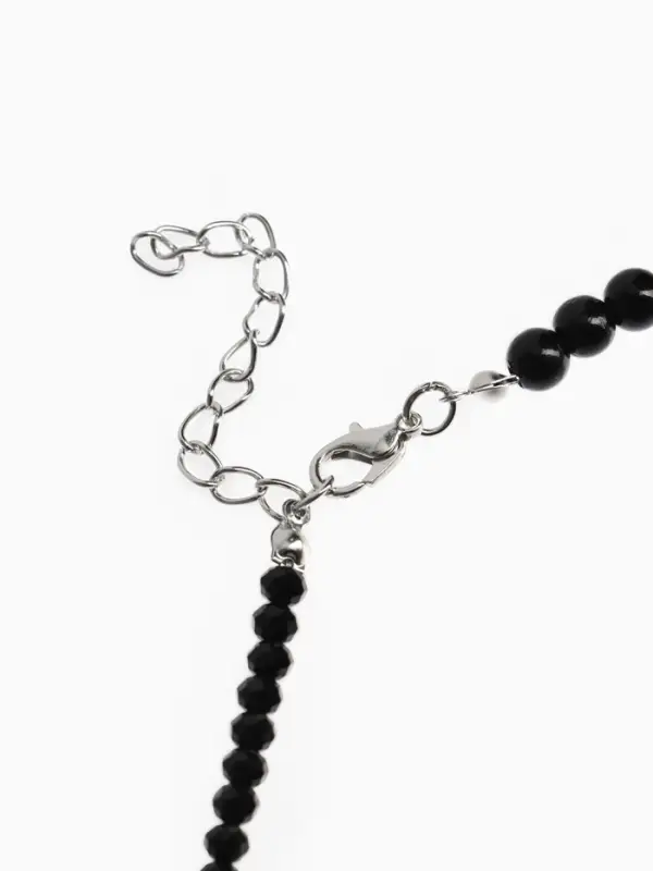 Бусы &laquo;Бантик&raquo;, бусина №4.6, чёрные в серебре, 40 см