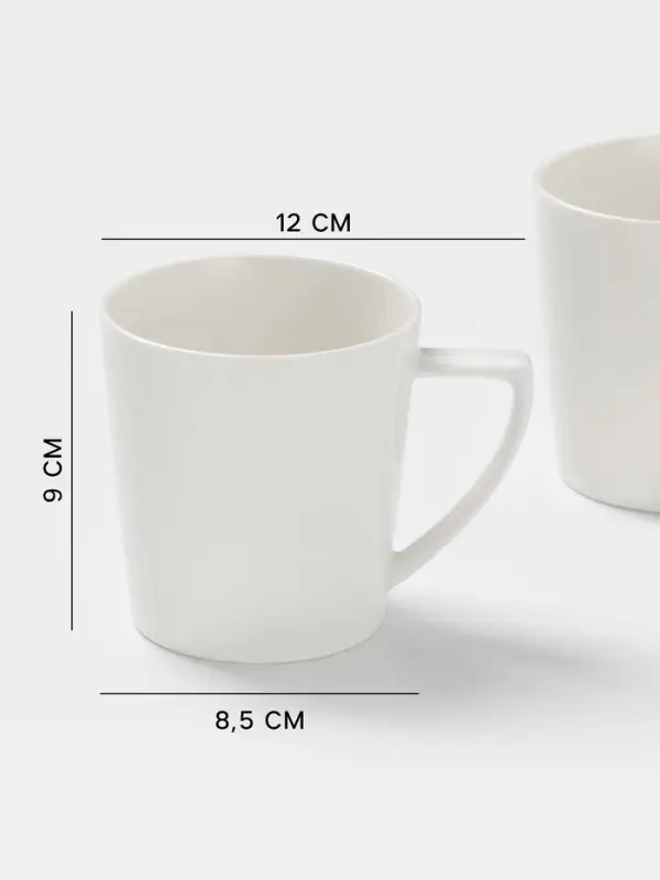 Кружки Magistro White Snow, набор 2 шт., 340 мл, фарфор, белые