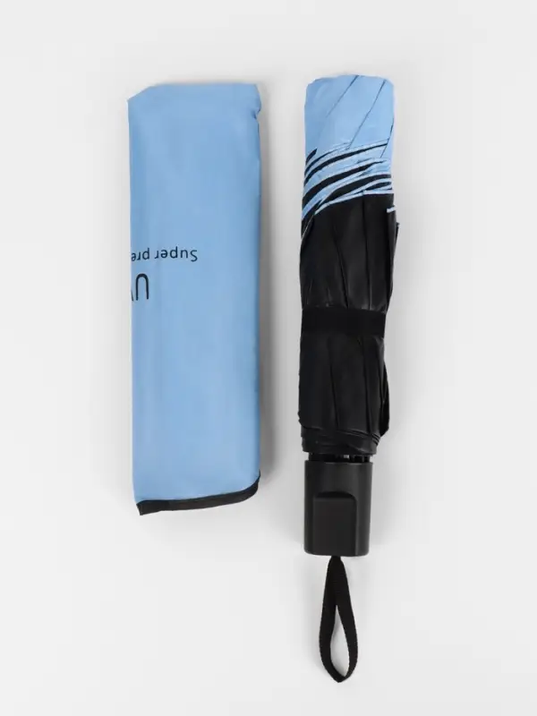 Зонт механический &laquo;Однотонный&raquo;, 4 сложения, 8 спиц, R=47/55 см, d=94 см, голубой