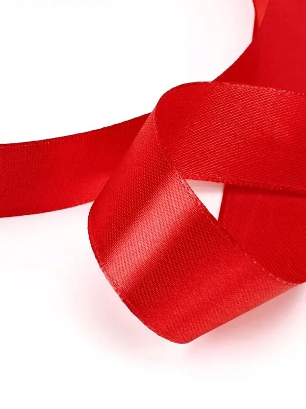 Лента атласная, 25 мм, 23&plusmn;1 м, красная №26