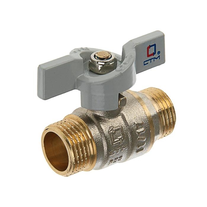 Кран шаровой Кран шаровой "СТМ" Стандарт, PN40, наружная/наружная резьба 1/2", бабочка