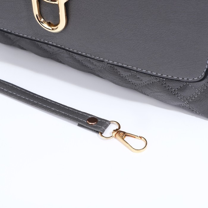 Сумка-клатч на магните, длинный ремень, цвет серый Сумка-клатч на магните, длинный ремень, цвет серый