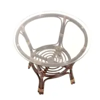 Набор садовой мебели "Bagama": 2 кресла, 1 диван, 1 стол, ротанг тёмный, подушки зелёные