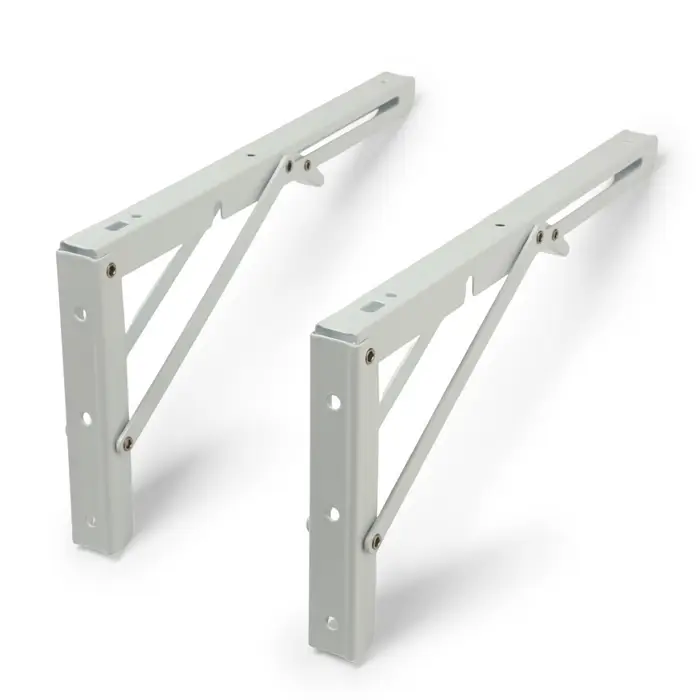 Кронштейн складной для столов и полок ТУНДРА, 2 шт., длина 300 мм, сталь, белый