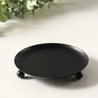 Подсвечник "Чашка на шариках" 14 см, черный