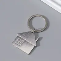 Брелок металл "Домик с окошком" 3,5х3,5 см