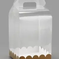 PVC Коробка для бенто - торта, прозрачная, 14&times;14&times;18 см