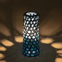Лампа настольная, подвесная RISALUX &laquo;Асура&raquo;, Е27, 15 Вт, голубая, 16&times;16&times;51 см