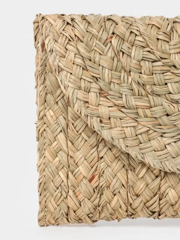 Сумка клатч плетёная из сиграсса, 26&times;16&times;3 см, бежевая