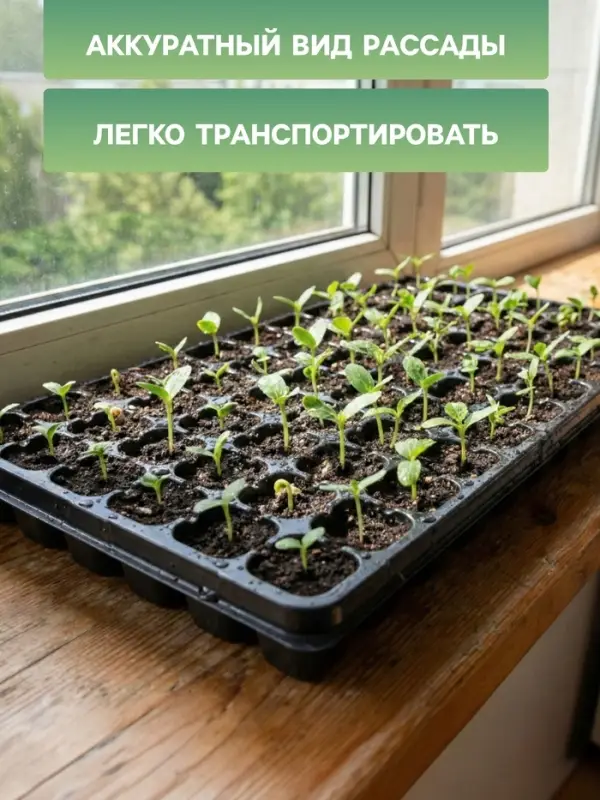Кассета для рассады Greengo на 105 ячеек, по 20 мл, из пластика, чёрная, 55&times;29.5&times;3 см