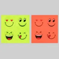 Светоотражающие наклейки &laquo;Смайлик&raquo;, d = 5 см, 4 шт на листе, цвет жёлтый