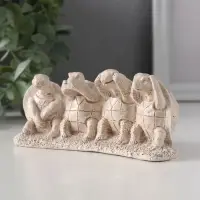 Фигура «Черепахи ничего не вижу, не слышу, не скажу, не делаю», 13×4.5×5.5 см, слоновая кость