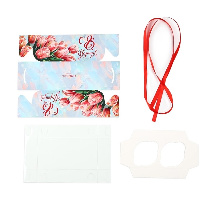 Коробка для капкейка «8 марта», 16 х 8 х 7.5 см Коробка для капкейка «8 марта», 16 х 8 х 7.5 см