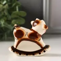 Фигурка фарфор &laquo;Козлик - качалка&raquo;, 6.5 см, гжель цветная, МИКС