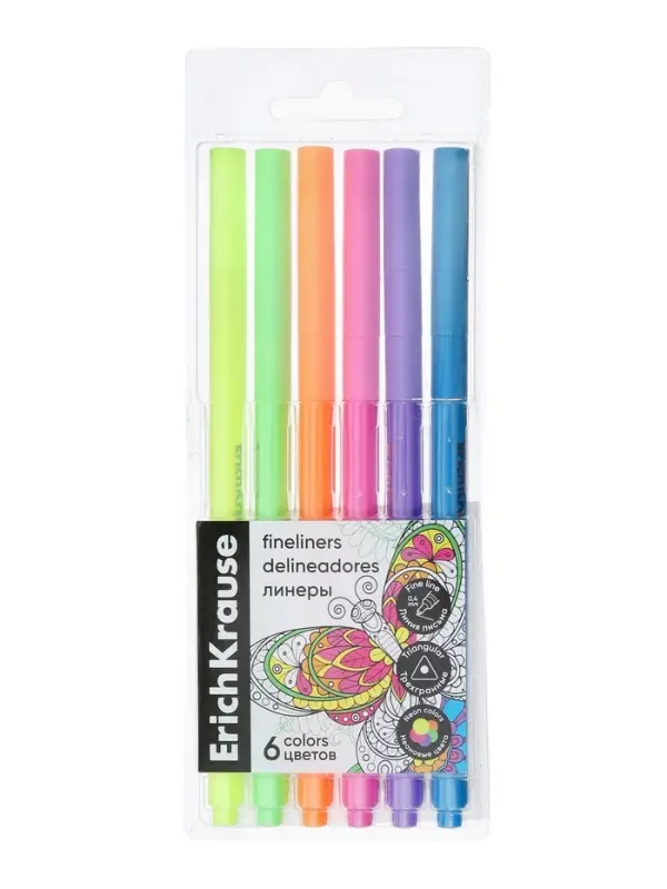 Ручки капиллярные 6 цветов ErichKrause Art Spirit Neon