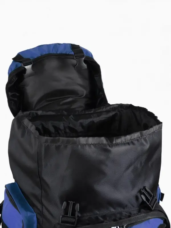 Рюкзак туристический, 90 литров, 6 наружных карманов, шнуровка, синий