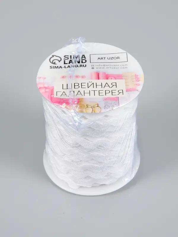 Тесьма отделочная &laquo;Вьюнчик&raquo;, 5 мм, 27&plusmn;1 м, белая №01