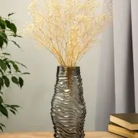 Ваза для цветов &laquo;Ванесса&raquo;, полосы, 30&times;12 см, стекло, серая