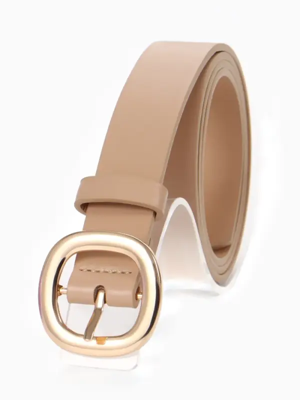 Ремень женский, 2.8&times;105 см, 1 прокол, золотистая пряжка, бежевый