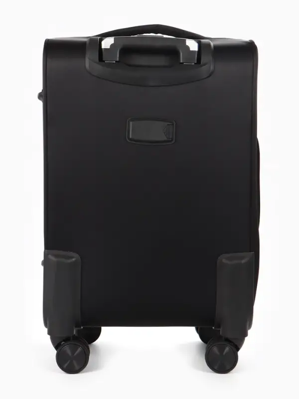 Чемодан на колёсах TEXTURA, кодовый замок, текстильный, с увеличением, 36&times;25&times;58 см, 20", чёрный