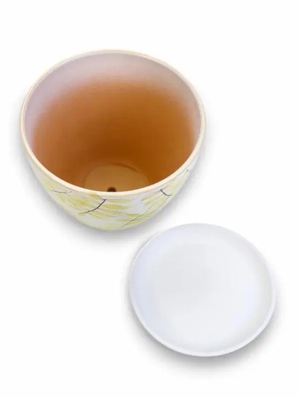 Горшок цветочный поддоном  8 л,  керамика, Тропики (М) Горшок цветочный поддоном  8 л,  керамика, Тропики (М)