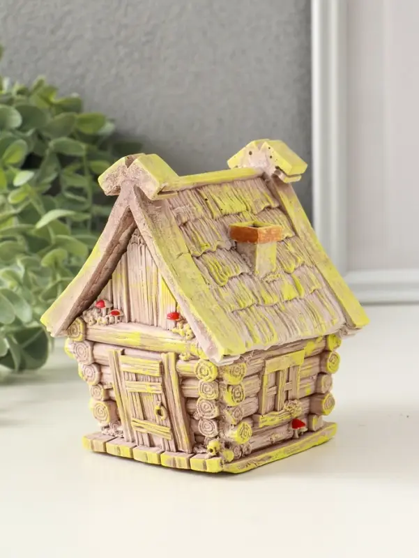 Шкатулка для украшений «Избушка» 12×11×9 см, гипс, коричневый Шкатулка для украшений «Избушка» 12×11×9 см, гипс, коричневый