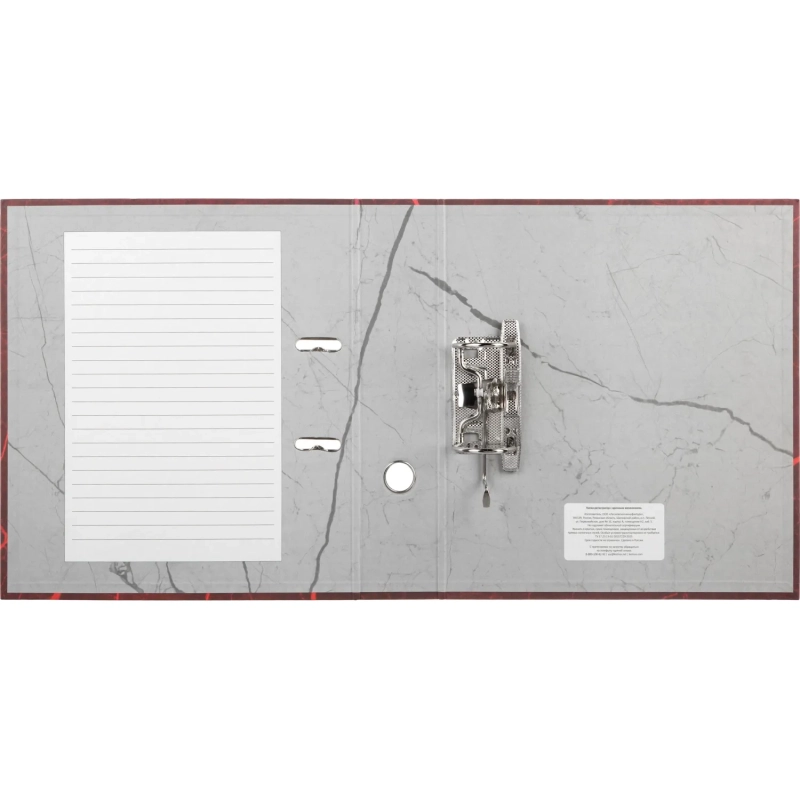 Папка-регистратор 75мм  нов мрам А4 красн бум/бум б/мет угол