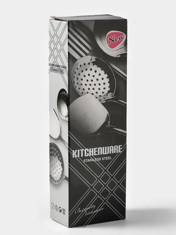 Набор кухонных принадлежностей &laquo;Стандарт&raquo;, 6 предметов, на подвесе, серебристый