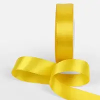 Лента атласная TEIRA, двухсторонняя, 25 мм, 25&plusmn;1 м, жёлтая №0645