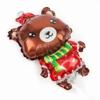 Воздушные шары фольгированные 17" «Новогодний мишка», 5 шт., для палочек Воздушные шары фольгированные 17" «Новогодний мишка», 5 шт., для палочек
