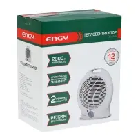 Тепловентилятор ENGY EN-514X, спиральный, настольный, 2000 Вт, 2 режима, белый