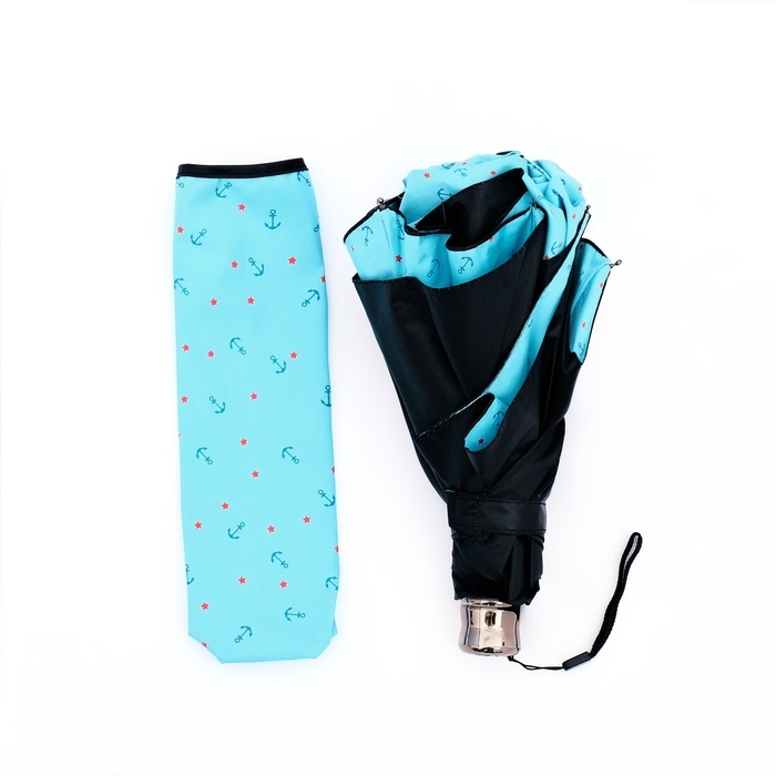 Зонт механический «Моряк», эпонж, 4 сложения, 7 спиц, R = 49/54 см, D = 108 см, цвет МИКС Зонт механический «Моряк», эпонж, 4 сложения, 7 спиц, R = 49/54 см, D = 108 см, цвет МИКС