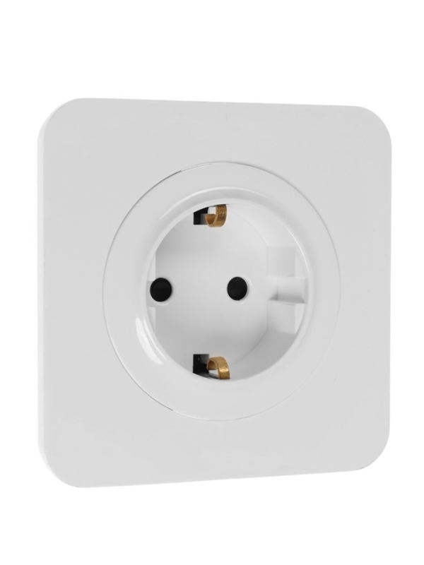 Розетка одноместная, серия  Розетка одноместная, серия "Circular", 16 А, скрытая, с з/к, белая