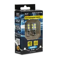 S022B T15/белый/(BAY15d) 13SMD 5050 12V 2 contact, коробка 2 шт.