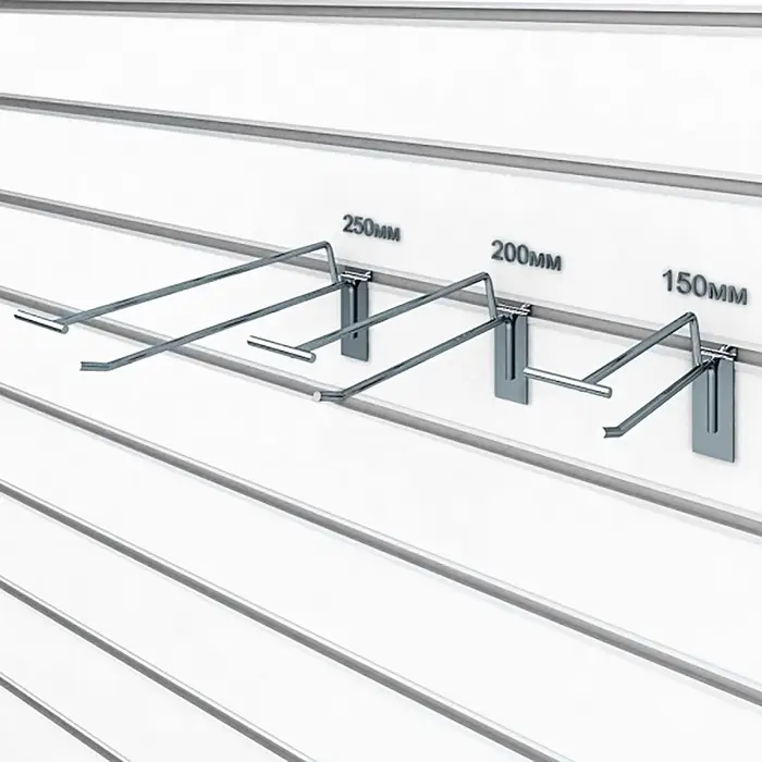 Крючок для экономпанелей с ценникодержателем, d=4.8 мм, L=20 см, цвет хром