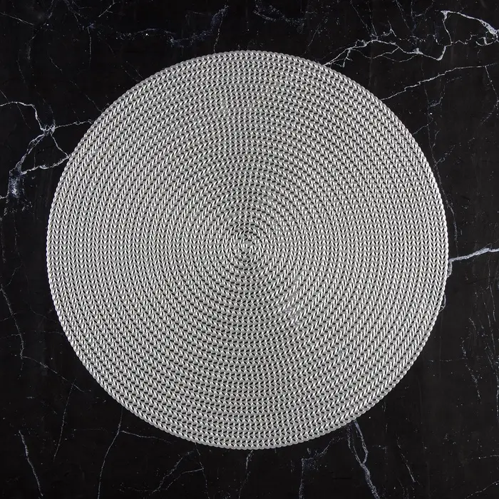 Салфетки сервировочные на стол Доляна &laquo;Тринити&raquo;, d=38 см, 4 шт., серебряные