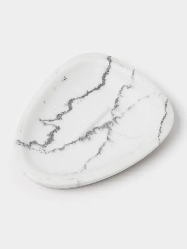 Аксессуары для ванной &laquo;Мрамор&raquo;, 3 предмета, мыльница, дозатор 230 мл, стакан, белые