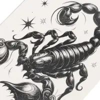 Татуировка на тело &laquo;Скорпион&raquo;, 12.5&times;20.7 см, чёрная