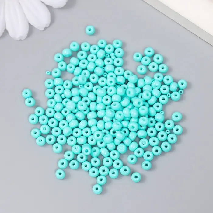 Бисер стекло 6/0  Бисер стекло 6/0 "Ярко-голубой" 15 гр