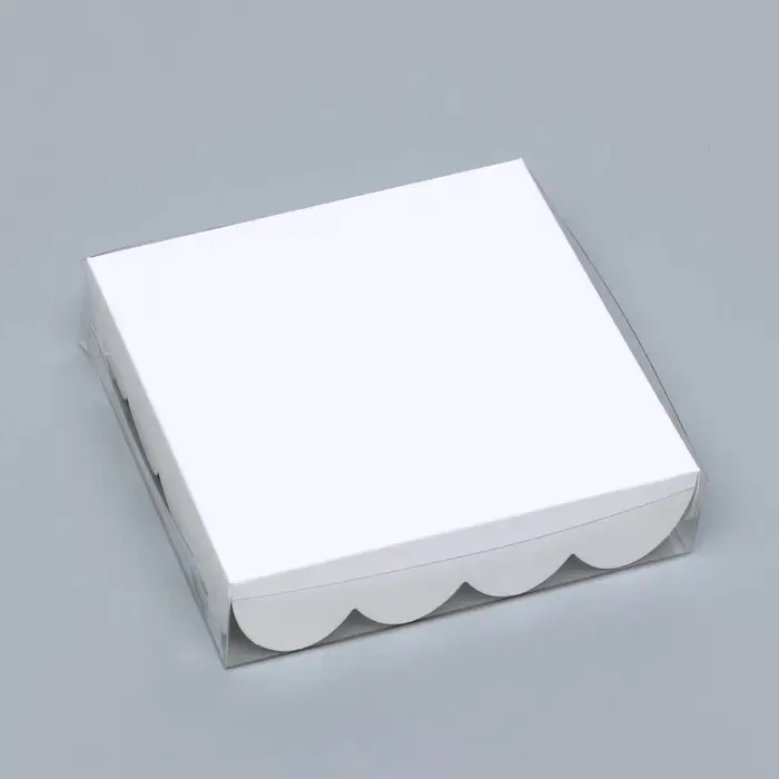 Коробка для печенья, белая, 12×12×3 см