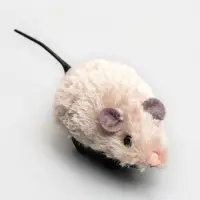 Заводная мышь малая, 8.5 см, искусственный мех, серая