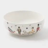 Салатник новогодний Доляна «Щелкунчик», 580 мл, 15.5×6 см, доломит, белый