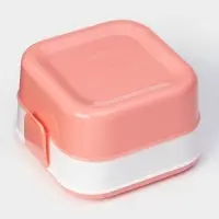 Ланч - бокс в школу IDEA &laquo;Капкейки&raquo;, 800 мл, 12.5&times;13&times;8.5 см, 2 отделения, пластик, бело-розовый