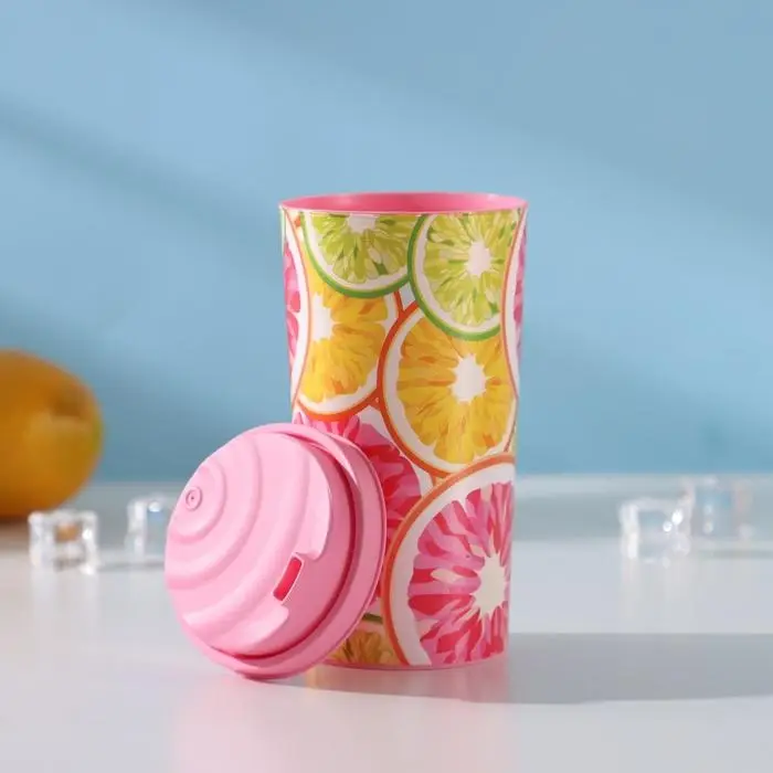 Стакан с крышкой пластиковый «Цитрус», 470 мл Стакан с крышкой пластиковый «Цитрус», 470 мл